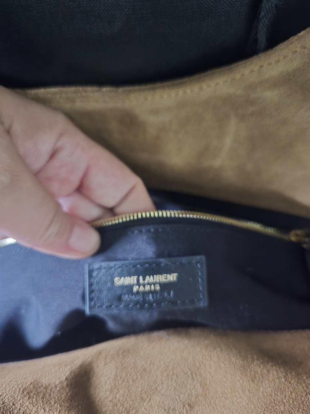 Saint Laurent Quilted Suede Tote Bag in Brown - Picture 5 of 13